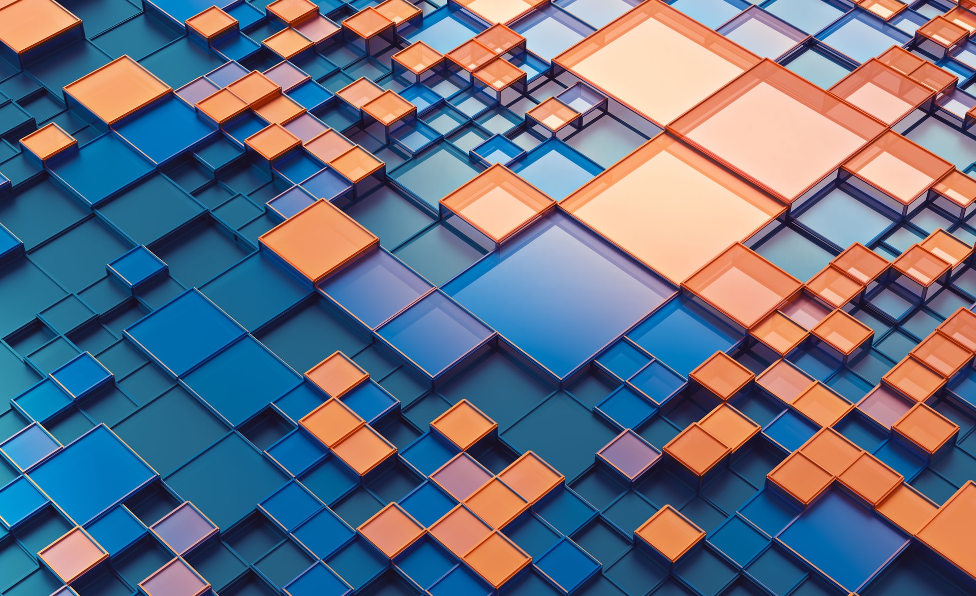 Abstract 3D Geometric Shapes Cube Blocks Background